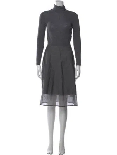 Pre-owned Peserico Turtleneck Midi Length Dress W/ Tags In Gray