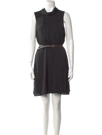 Pre-owned Peserico Turtleneck Mini Dress In Black