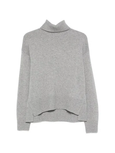 Peserico Turtleneck Ribbed-trim Sweater In Gray