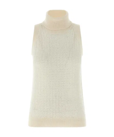 PESERICO PESERICO TRICOT ROLL-NECK SLEEVELESS SWEATER