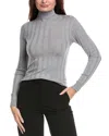 Peserico Turtleneck Wool-blend Sweater In Gray