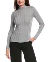 Peserico Turtleneck Wool-blend Sweater In Gray
