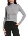 Peserico Turtleneck Wool-blend Sweater In Gray