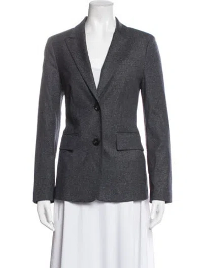 Pre-owned Peserico Tweed Pattern Blazer In Grey
