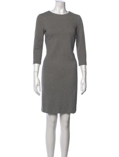 Pre-owned Peserico Tweed Pattern Knee-length Dress In Gray