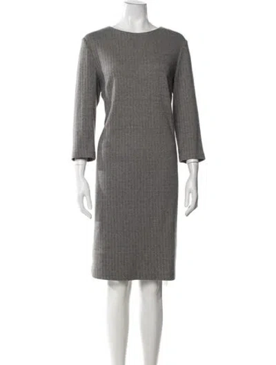 Pre-owned Peserico Tweed Pattern Knee-length Dress In Grey