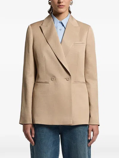 Peserico Twill Blazer In Neutral