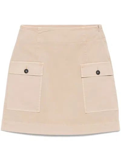 Peserico Twill Mini Skirt In Neutrals