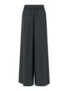 Peserico Wide Leg Trousers Elastic Waistband In Blue