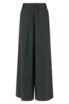 Peserico Wide Leg Trousers Elastic Waistband In Gray