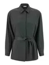 Peserico Fluid Viscose Twill Shirt With Jewel-detail Cuffs In Black