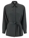 Peserico Fluid Viscose Twill Shirt With Jewel-detail Cuffs In Black