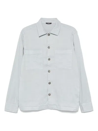 Peserico Twill Shirts In Blue