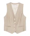 Peserico Twill-weave Waistcoat In Brown