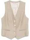 Peserico Twill-weave Waistcoat In Neutrals