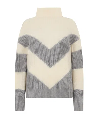 Peserico Two-tone Design Jumper In Gray