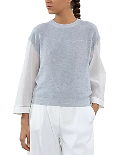 Peserico Two Tone Sweater In Silicium Grey