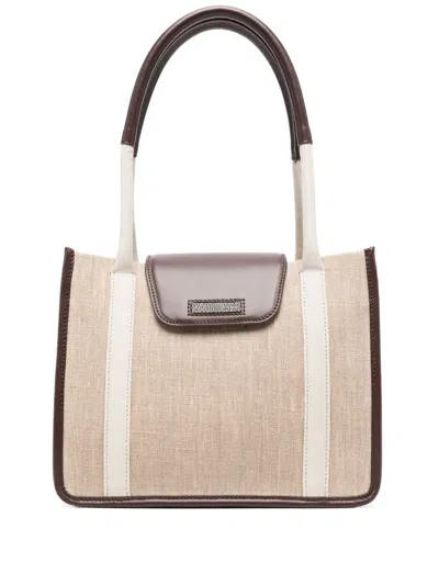 Peserico Two-tone Tote Bag In Neutrals