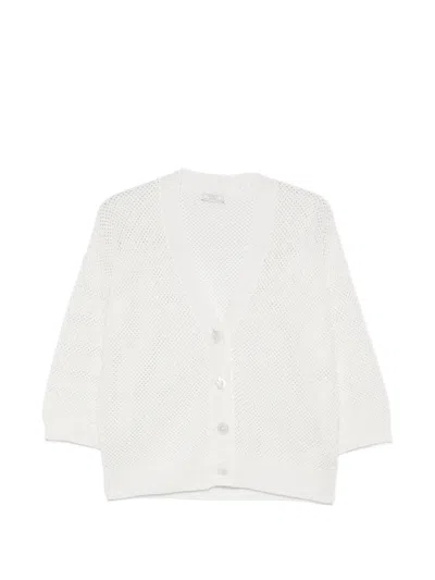 Peserico V-neck Buttoned Cardigan In White