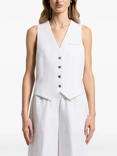 Peserico V-neck Buttoned Vest In White