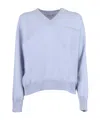 Peserico Relaxed Fit V-neck Knitted Sweater In Blue