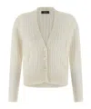 Peserico Tricot Cardigan Sweaters And Cardigans White In Neutral