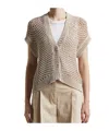 Peserico Open-knit Cardigan In Nude