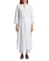 Peserico V Neck Leaf Collar Kaftan In White