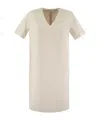 Peserico Women's Cotton And Viscose Blend Midi Dress In Nude