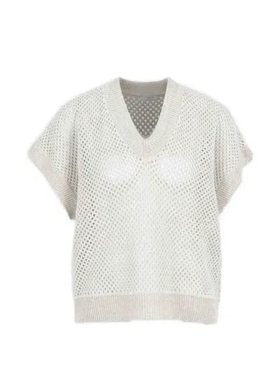 Peserico Short-sleeved Knitwear In White