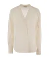 Peserico Silk Crepe Shirt In Nude