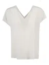 Peserico V-neck Short-sleeve Blouse In White