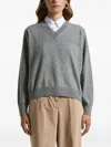 Peserico V-neck Sweater In Gray