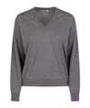 Peserico V-neck Sweater In Gray