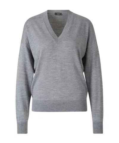 Peserico V-neck Sweater In Gray