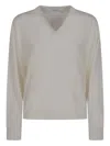 Peserico V-neck Sweater In Neutral