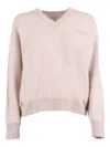 Peserico Relaxed Fit V-neck Knitted Sweater In Pink