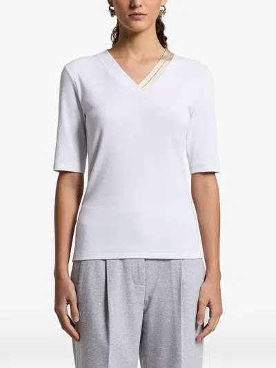 Peserico V-neck T-shirt In White