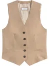Peserico V-neck Waistcoat In Neutrals