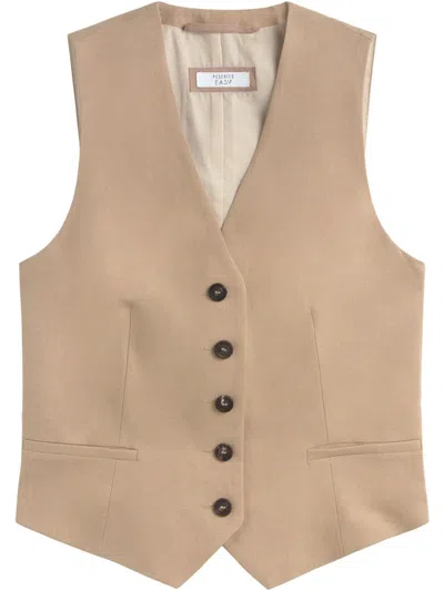 Peserico V-neck Waistcoat In Neutrals