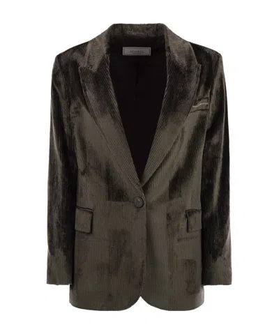 PESERICO PESERICO VELVET STRIPED BLAZER