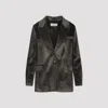 Peserico Ribbed Texture Jacket Front Pockets In Gray