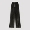 Peserico Velvet Trousers Elastic Waistband In Green