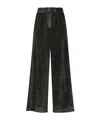 Peserico Velvet Trousers Elastic Waistband In Green