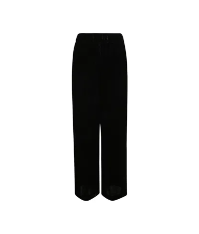 Peserico Velvet Trousers In Black