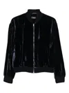 Peserico Velvet Zip-front Jacket In Black