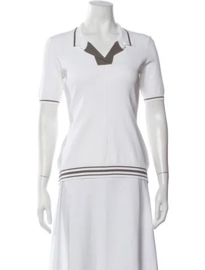 Pre-owned Peserico Vintage V-neck Polo In White