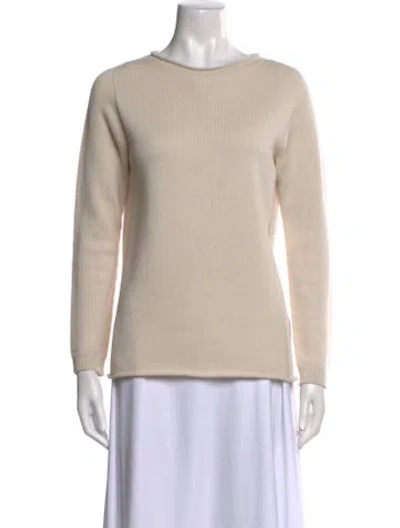 Pre-owned Peserico Virgin Wool Bateau Neckline Sweater In Neutral