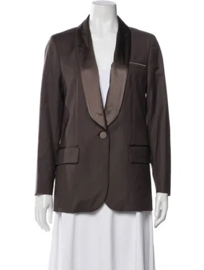 Pre-owned Peserico Virgin Wool Blazer In Brown
