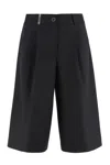 Peserico Virgin Wool Blend Bermuda-shorts In Black